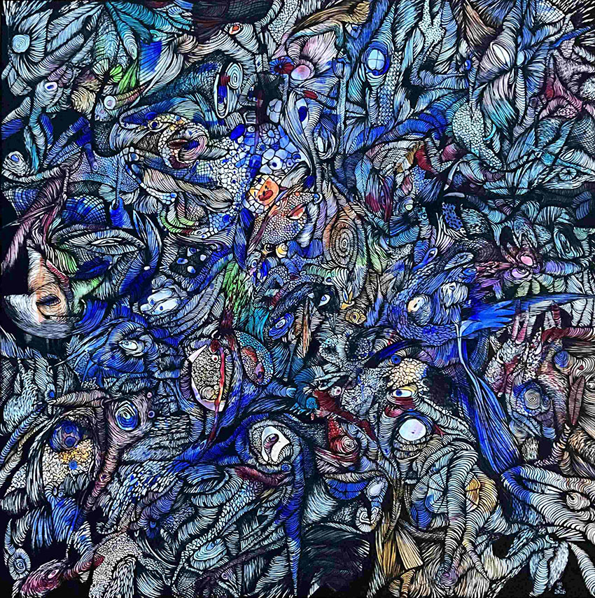 80x80 cm, Acryl auf Leinwand (Acrylic on canvas)